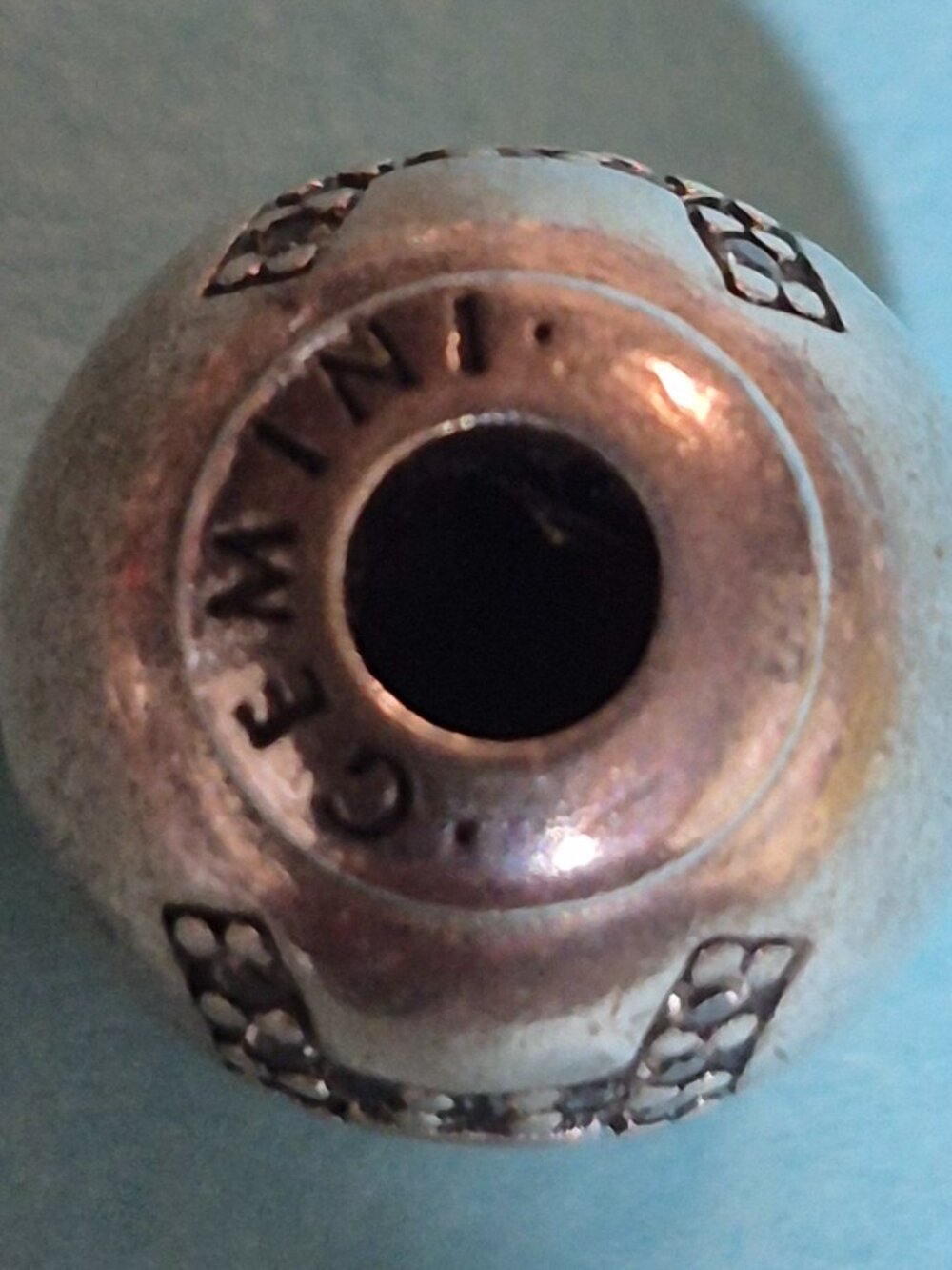 PANDORA - Genuine " Essence Collection" Bead.  GEMINI ( June).  Gently used